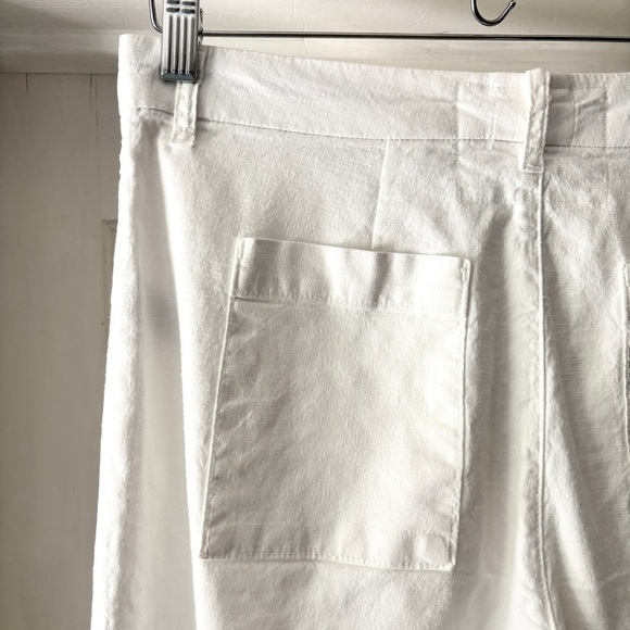 Frank & Eileen Wexford Wide Leg Pants Linen Blend White Size 8 - Picture 9 of 13